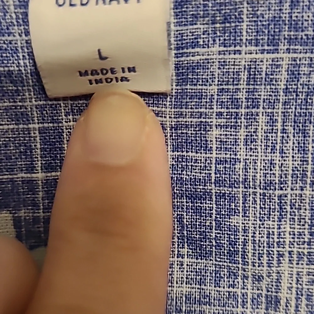 Old Navy Pre-loved Navy and White flower print dress. - Picture 5 of 7